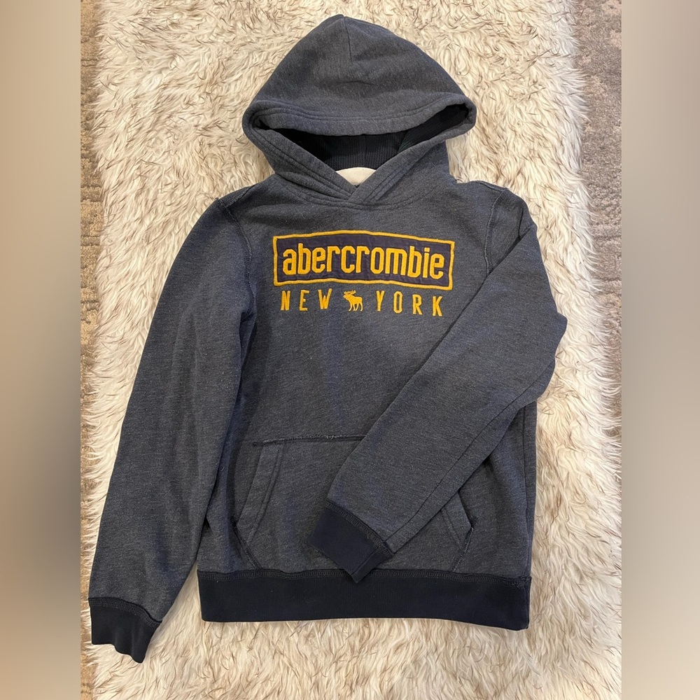 Abercrombie Kids Hoodie Sweatshirt - Grayish Blue - Boys 13/14